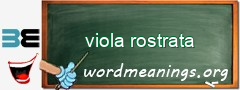 WordMeaning blackboard for viola rostrata
